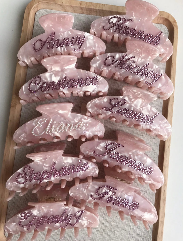 Custom Name Claw Clips for Girls, Personalized Hair Clip with Diamond, Bling Acrylic Hair Clamps for Thin Thick Hai