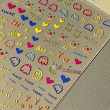 Cute Nail Stickers for Women and Little Girls - 5 Sheets 3D Self-Adhesive DIY Nail Art Decoration Set